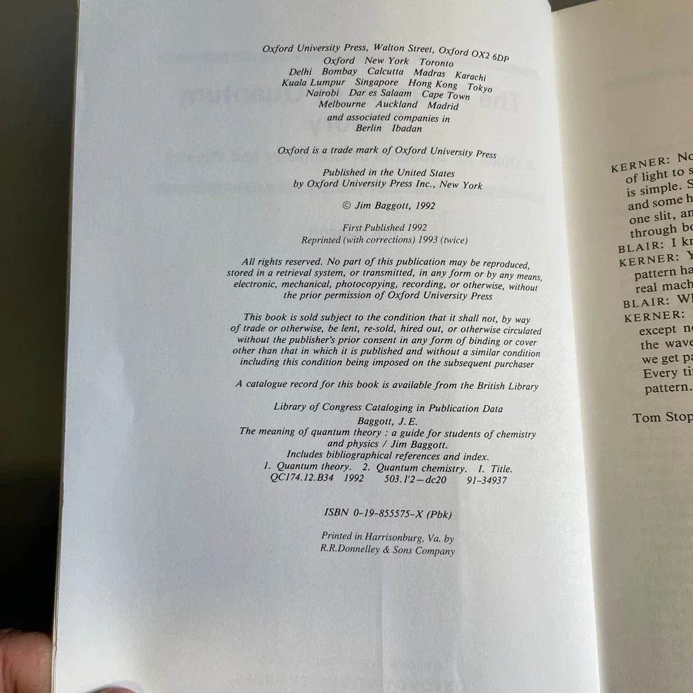 The Meaning of Quantum Theory by Jim Baggott 1992